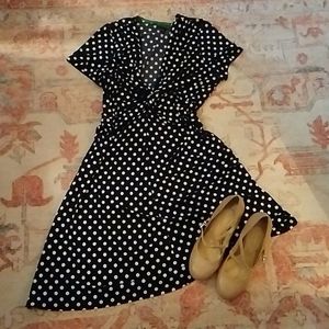 Navy polka dress